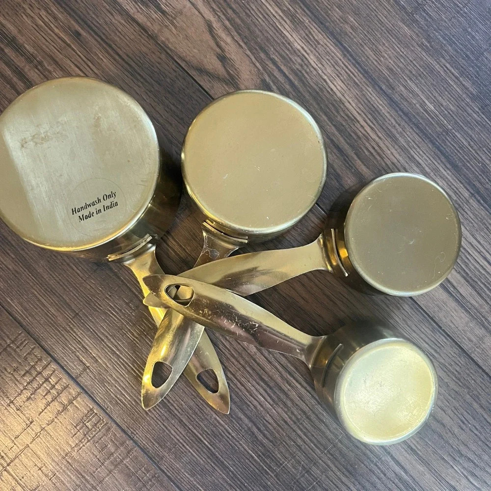 Stainless-Steel Gold-Plated Measuring Cups Set of 4